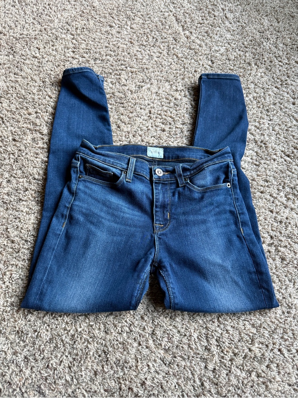 Hudson Jeans Womens Skinny Dark Blue Denim